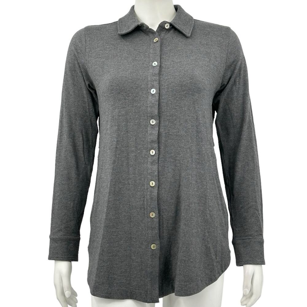 Soft Surroundings Top Womens Small Cool Breeze Gray Modal Minimalist Staple Work